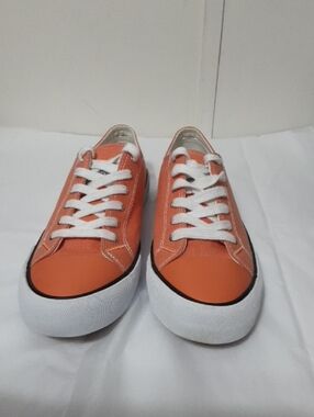 Levi's Two Horse Brand Classic Orange Canvas Low-Top Sneakers with White Laces